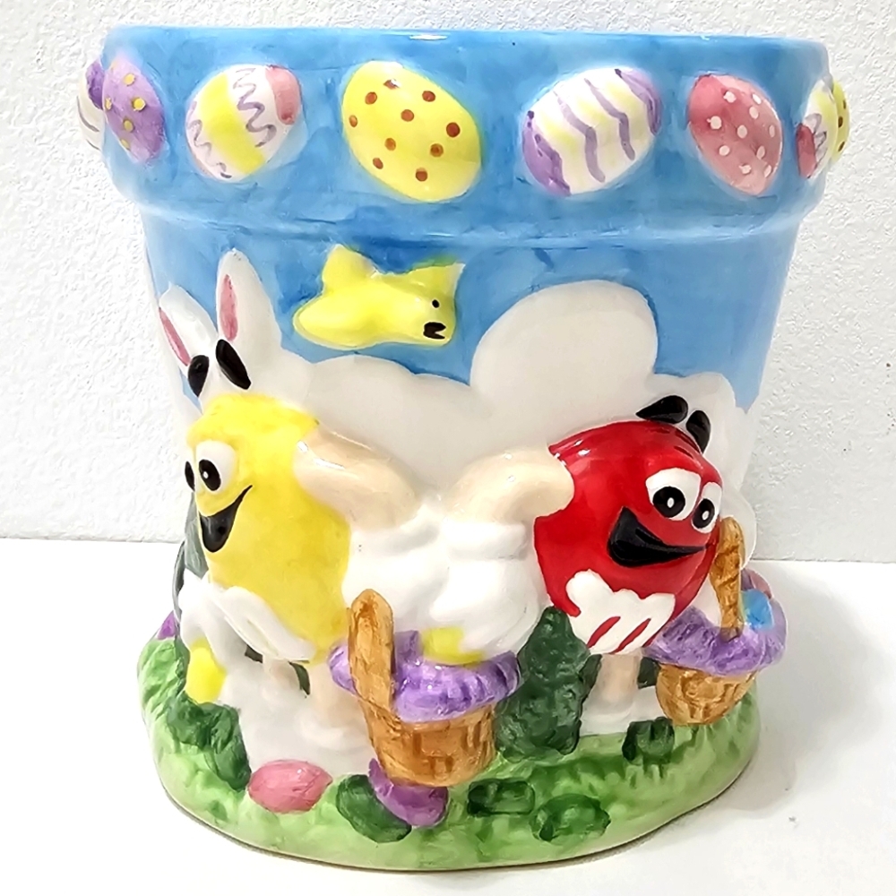 Vintage MARS M&Ms Easter Egg Hunt Collectible Ceramic Pot - Picture 11 of 15